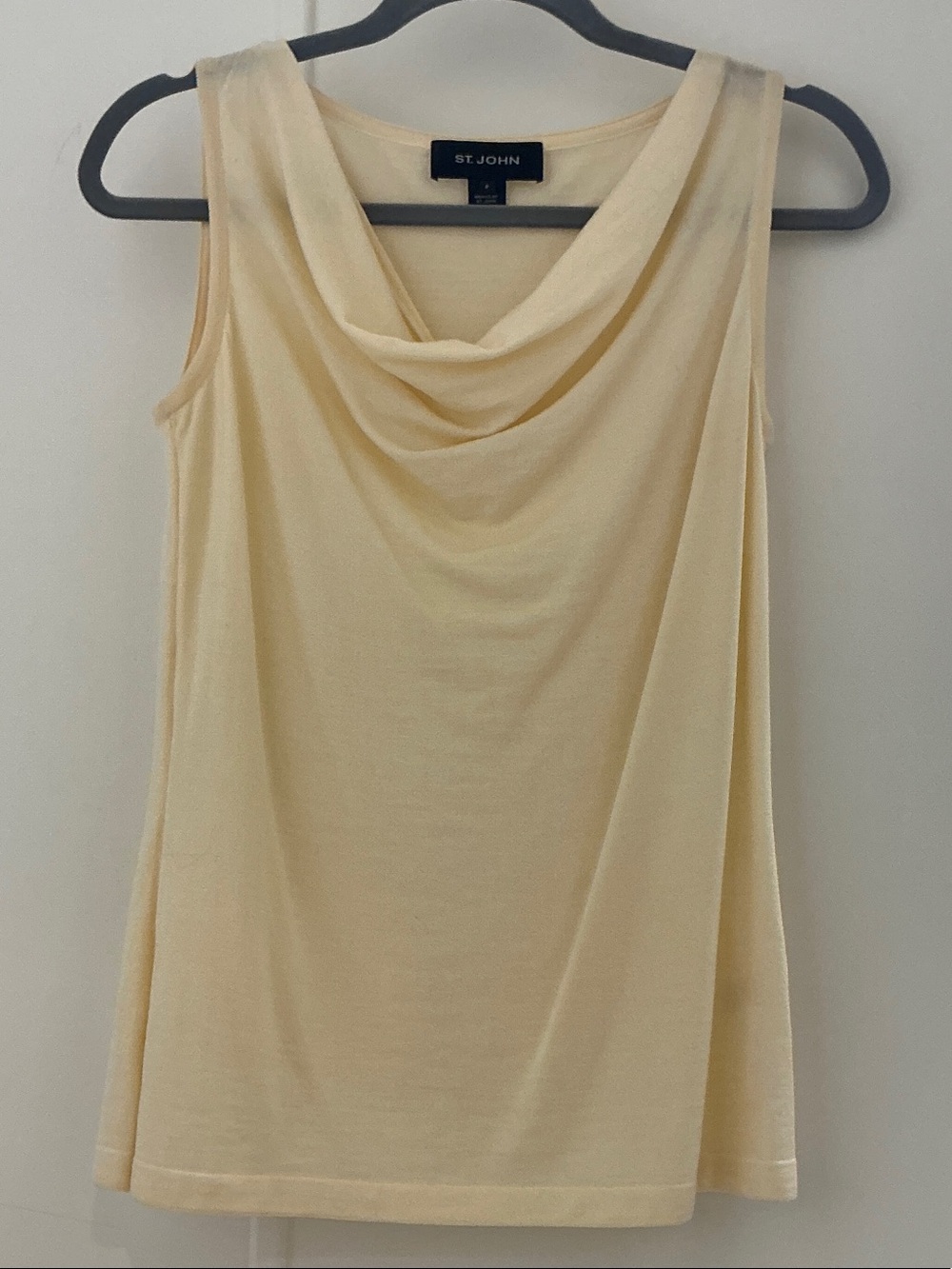 St. John Cream Cowl Neck Sleeveless Camisole